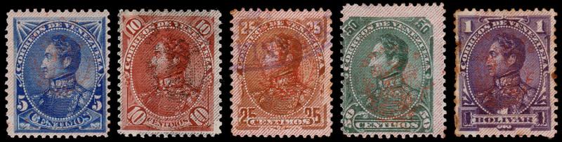 Venezuela Scott 108-112 (1893) Mint/Used H F-VF Complete Set