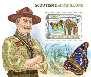 BURUNDI 2013 - Scouts and Butterflies S/S. Official issues.