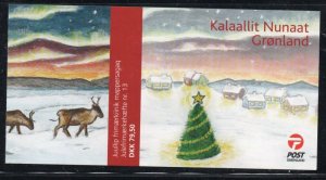 Greenland  Sc 532b 2008 Christmas stamp booklet pane in booklet mint NH