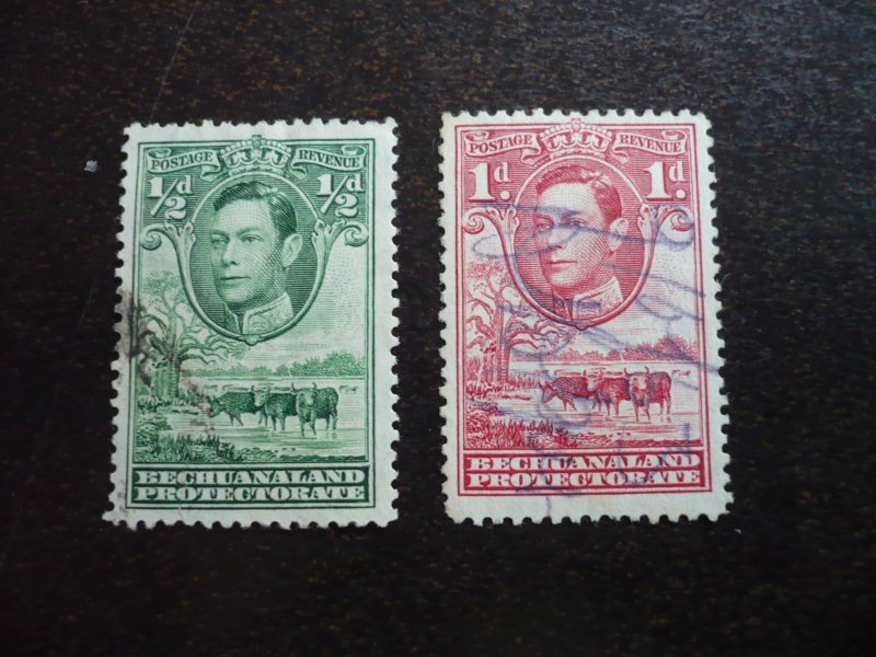 Stamps - Bechuanaland - Scott# 124-125 - Used Part Set of 2 Stamps