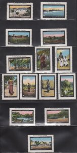 Set of 14 German Colonial Society Series Advertising Stamps, #43-56