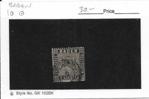 Germany: Baden Sc # 10 used (58222)