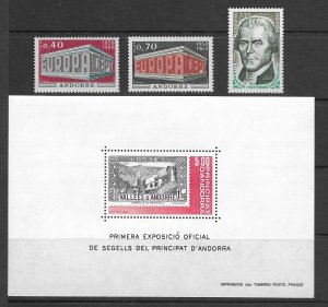 French Andorra 188-9, 248, 298 MNH group, vf see desc. 2020 CV$20.15