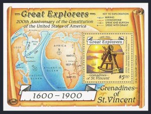 St Vincent Gren 604-605,MNH. Great Explorers,1988.Columbus-500,USA Constitution.