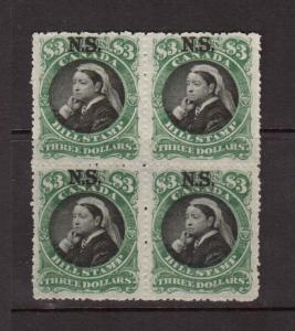 Nova Scotia #NSB18a VF/NH Rare Showpiece Block