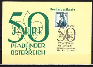 Austria, 1961 issue. 50th Anniv. of Pathfinders cachet & cancel on Cover.^