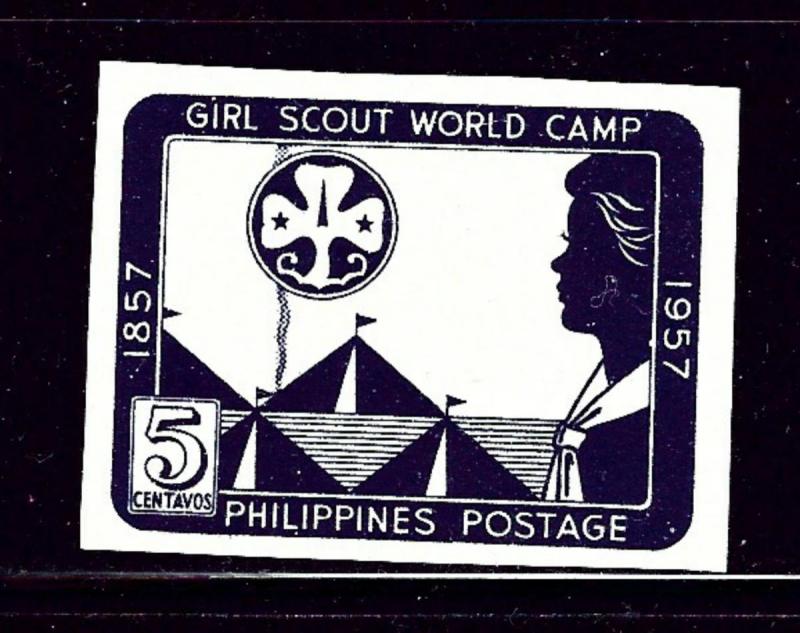 Philippines 637a MNH 1957 Girl Scouts Imperf issue