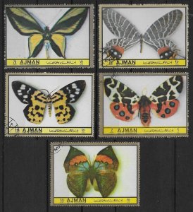 Ajman  1972  Butterflies  --  Famous series -- set of 5 CTO