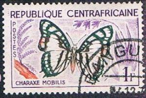 Central African Rep 5 Used Butterfly (BP6020)