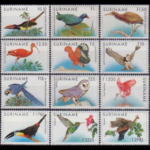SURINAM 1985 - Scott# 724-35 Birds One LH Set of 12 NH