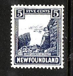 Newfoundland-Sc135-unused,og,NH-5c ultramarine- coast of Trinity-1923-4-id74-