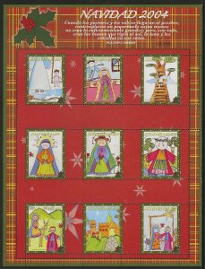 Colombia 2004, Scott 1237, Christmas 2004, Sheet of 9