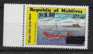 MALDIVE ISLANDS SG1533ab 1991 3r50 on 2r60 WITH SURCHARGE DOUBLE MNH