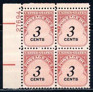 US #J91 Plate Block MNH