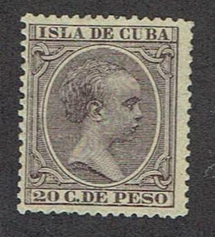 Scott #150.1896 King Alfonso XIII 20c. dk violet