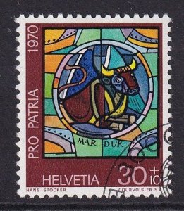 Switzerland  #B392  cancelled  1970 stained glass  30c