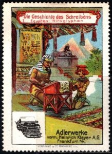 Vintage Germany Poster Stamp Adler Typewriter Heinrich Kleyer AG Frankfurt