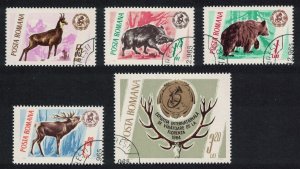 Romania Bear Elk Boar Chamois 'Hunting Trophies' 5v 1965 Canc SG#3332-3336