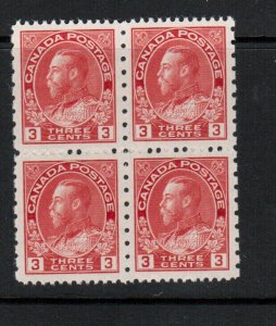 Canada #184 Extra Fine Never Hinged Block