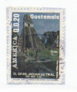 Guatemala 1990 Scott C835 used on paper- 20c, UPAE, Gran Jaguar of Tikal Park