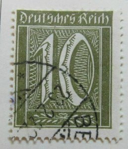 A6P44F142 Germany 1921 WMK Lozenges 10pf blackzolive used Mi 159 b-