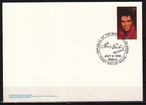 Marshall Is., Scott cat. 608. Singer Elvis Presley Postal Card. First Day. ^