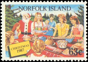 Norfolk Island #422-425, Complete Set(4), 1987, Christmas, Never Hinged