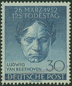 Germany Berlin Mi87 MNH Ludwig van Beethoven Death Mask 30pf Single 50118