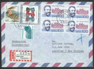 GERMANY 1991 Registered airmail cover to New Zealand.......................11860