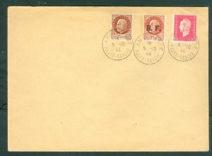 France. 1944 Cover,  Multi Franking + R.F. Liberation. Petain. See Condition