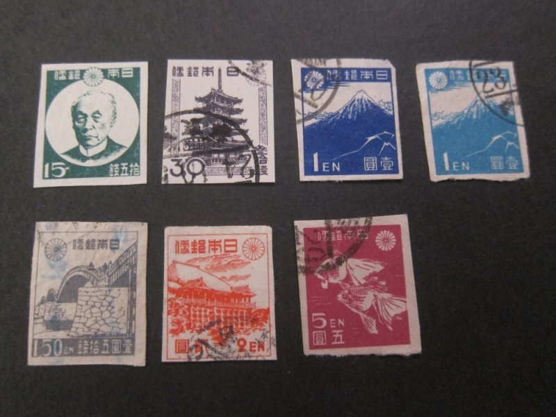 Japan 1946 Sc 362-63,64a,b,366-8 FU