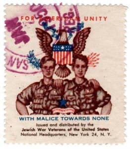 (I.B) US Cinderella : Jewish War Veterans Label 