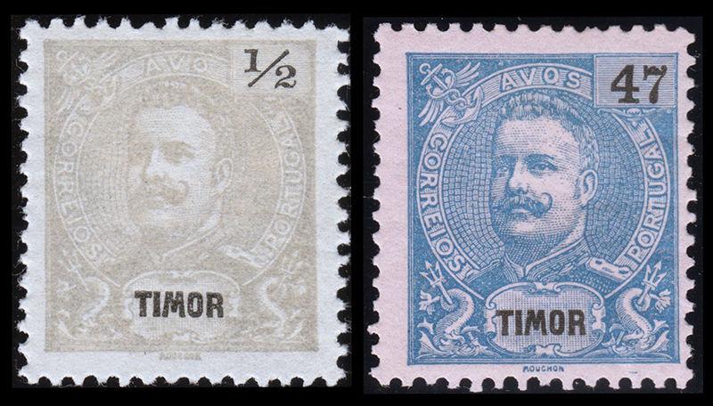 Timor Scott 53, 77 (1898) Mint H F-VF, CV $12.35