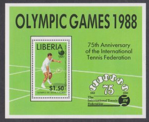 LIBERIA - 1988 OLYMPIC GAMES / TENNIS - MIN. SHEET MINT NH