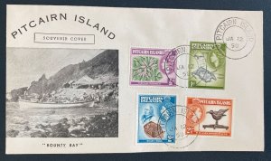 1958 Pitcairn Island First Day Souvenir cover FDC Bounty Bay