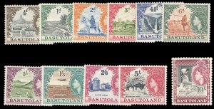 Basutoland #46-56 Cat$120.80, 1954 QEII, complete set, never hinged