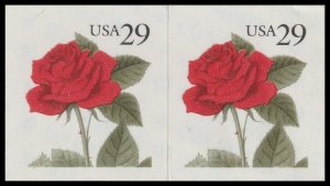 US 2490 Red Rose 29c horz pair MNH 1993