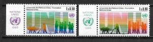 UN Geneva 131-32 UN University set with MI Tab MNH