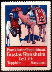 Vintage Germany Poster Stamp Frankfurt Carpet House G. Ronsheím Carpets Curtains