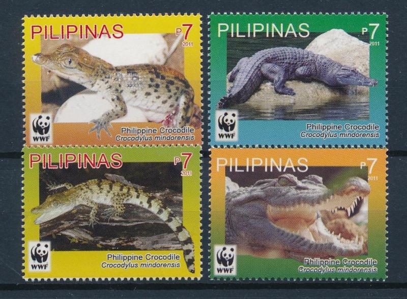 [54201] Philippines 2011 Reptiles WWF Crocodiles MNH