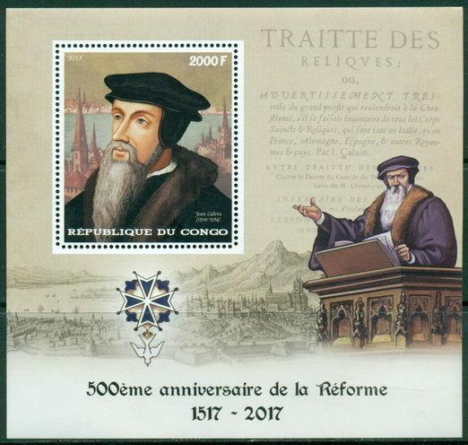 Martin Luther John Calvin Reformation Protestantism Religion Congo MNH stamp set