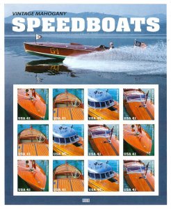 Scott 4160-4163 41c Speedboats Mint Sheet of 12 VF NH Cat $10.50 Face $4.92