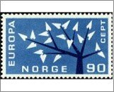 Norway Used NK 512   C.E.P.T.- Tree 90 Øre Cobalt
