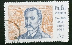 CUBA Sc# 828  STAMP DAY philately collecting  3c  1964 used cto