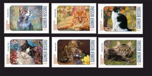 Stamps.  Fauna,Cats  Congo 2022 year , 6 stamps perforated