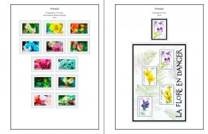 COLOR PRINTED FRANCE 2019-2020 STAMP ALBUM PAGES (63 illustrated pages)