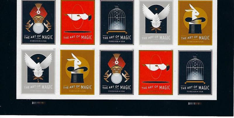 Catalog #5301 05 Plate Block of 10 Art of Magic and Illusions Magic Paper