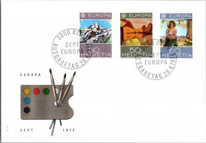 Switzerland, Worldwide First Day Cover, Europa, Art