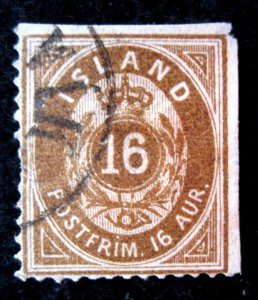ICELAND - SCOTT# 12 - USED - CAT VAL $75.00