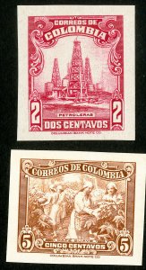 Colombia Stamps 2 Scarce Proofs